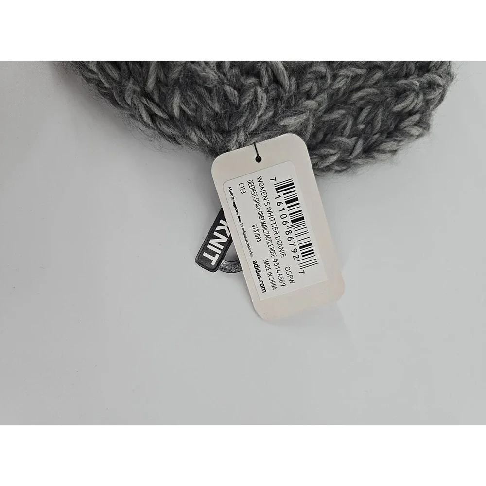 HANDKNIT‎ Adidas Women's Grey Whittier Beanie #5146589 New With Tags!